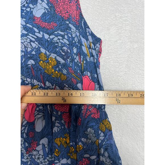 Anthropologie Maeve Marya Tiered Midi Modal Dress Blue Floral sz S Boho Prairie - Picture 9 of 11